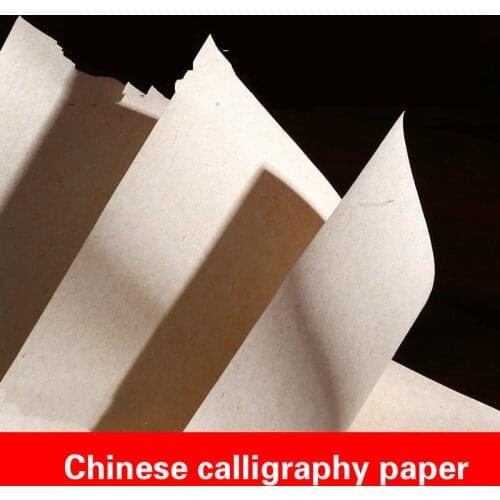 100 Sheets Brush Calligraphy Writing Paper Thicken Raw Rice Paper Chinese Painting Practice Creation Pupi Jute Antique Paper