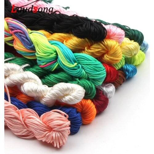 19 Colors Nylon Cord Thread Chinese Knot Macrame Rattail 1mm 20M Rope For DIY Jewelry Bracelet Braided