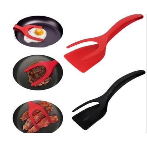 2-in-1 pancake toast omelette tongs spatula flip shovel kitchen tool Grip and Flip Egg Pancake Spatula Silicone French Toast