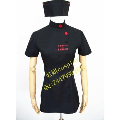 2016 Super Sonic Sonico Black Nurse Cosplay Costume