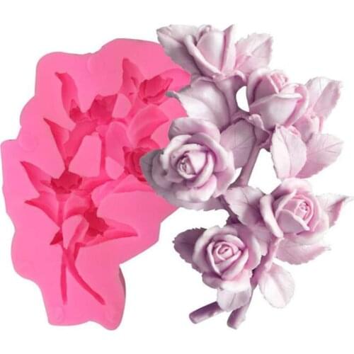 Sugarcraft Rose Flower Silicone Mold DIY 3D Fondant Mold Cupcake Cake Decorating Tools Cookie Polymer Clay Baking Soap Molds