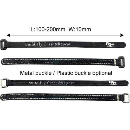 4Pcs /8 pcs RJXHOBBY 10mm Non-Slip Silicone Metal Plastic Buckle Battery Strap for RC Racing Drone lipo Battery