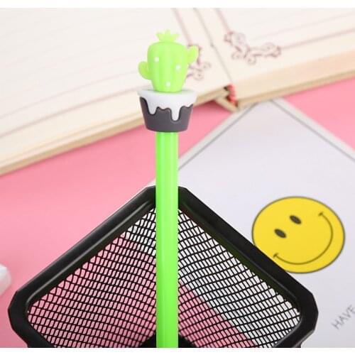4Pcs Cactus Gel-Pens Kawaii Green Plants Neutral Pen Cute Pens For School Office Writing Gifts Stationery Promotional Pens