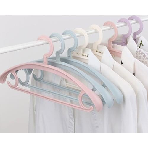 5/10pcs Adult Plastic Wide Shoulder Hanger Home No Trace Non-slip Seamless Dry Wet Clothes Hanger Wardrobe Closet Organization