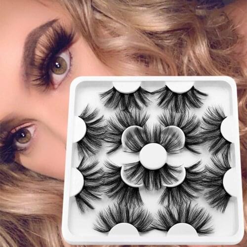 5/7 Pairs of False Eyelashes Mink Eyelashes Natural / Thick and Fluffy Eyelashes Eye Makeup Extension Eyelashes