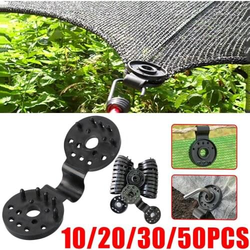 50~10pcs Sunshade Net Clip Garden Tools Greenhouse Shade Cloth Fix Clamp Plastic Grommet Fence Netting Installation Hook
