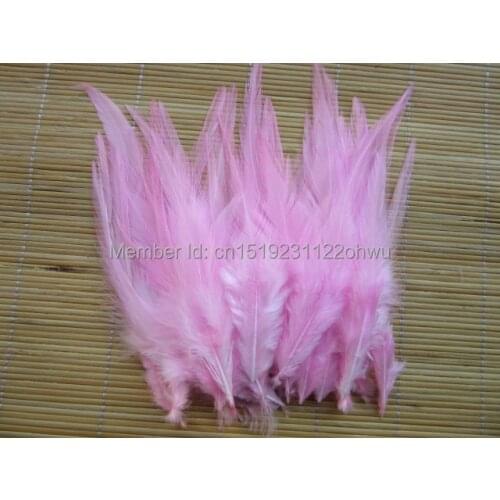 50Pcs 4-6 Inches 10-15 cm Pink Rooster Feather for Clothing Jewelry Hat Christmas Holiday Decorative Cock Feathers