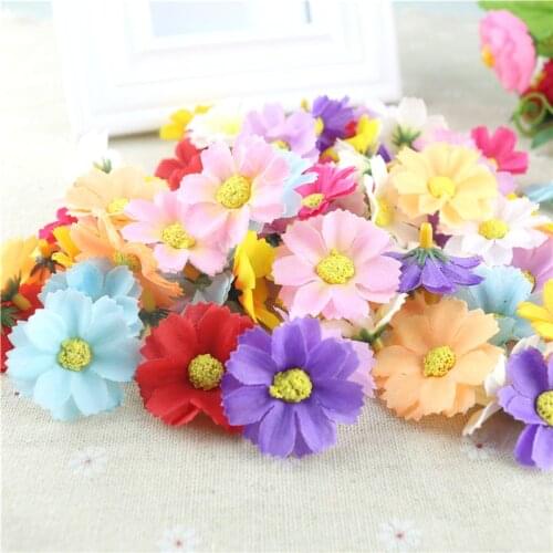 50Pcs Sunflower Artificial Flowers Head DIY Wedding Decoration Wreath Fake Flowers For Garden Living Room Table Home Decor