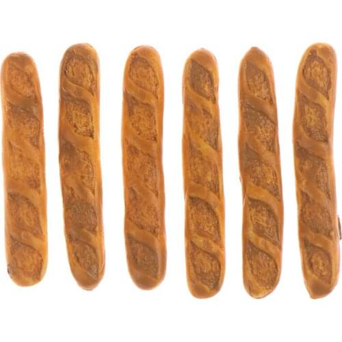 6pcs/lot Fake Croissant Mini Food Bread Ornament Miniature Dollhouse Decor Furniture Toys Doll House Accessories Home Craft