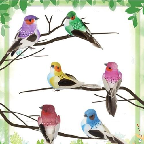 9Cm Mini fake birds artificial feather foam doves wedding decor venue ornament