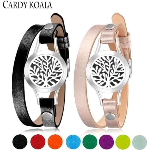 Cardy koala 25mm Aromatherapy Essential Oil Diffusion Bracelet 316L Stainless Steel Jewelry Gift 8 Replacement Pad