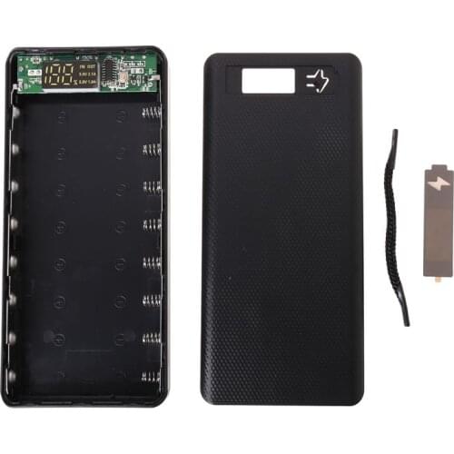 LCD Display DIY 8x18650 Battery Case Power Bank Shell Portable External Box without Battery Powerbank Protector