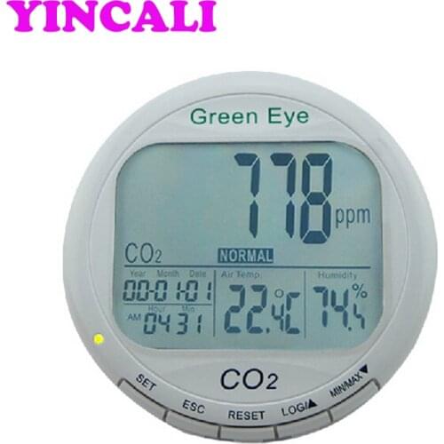 AZ7798 Digital Desktop Carbon Dioxide Logger CO2 Monitor Carbon Dioxide Temperature Relative Humidity Logger Range 0-9999 ppm