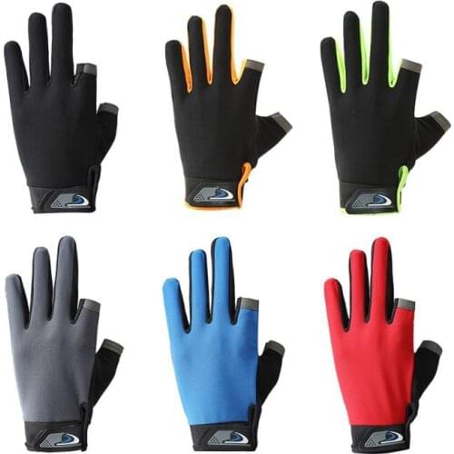 Outdoor Breathable Fishing Gloves Waterproof Two Fingers Cut Anti-slip Climbing Glove Hiking Camping Fishing Gloves