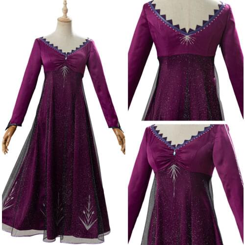 Elsa Cosplay Costume Adult Purple Dress Halloween Carnival Party Cosplay Costumes For Women Girls