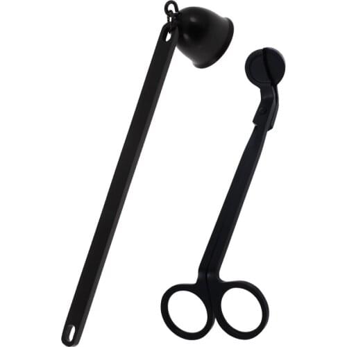 Candle Wick Stainless Steel Trimmer Bell Shaped Snuffers Black
