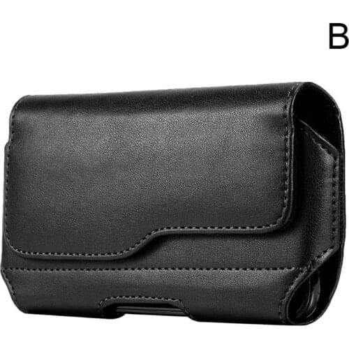 Horizontal Leather Belt Case Holster Pouch Sleeve Phone Holder for Men Travel Outdoor