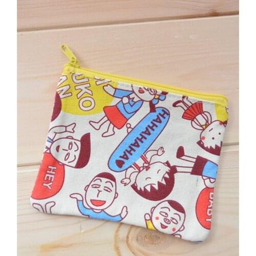IVYYE 1PCS Chi-bi Maruko Anime Canvas Coin Purse Cartoon Soft Change Bags Coins Money Wallet Card Key Storage Gift