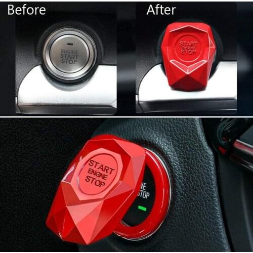 Car Universal Start Button Cover Aluminum Alloy Interior Mouldings Anti-scratch Auto Engine Start Stop Switch Protective Cap