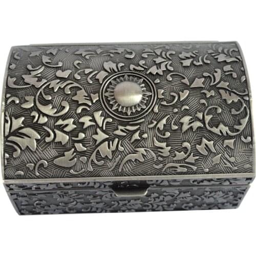 Classical European Gothic style Metal Jewelry Storage Box Tin J2137