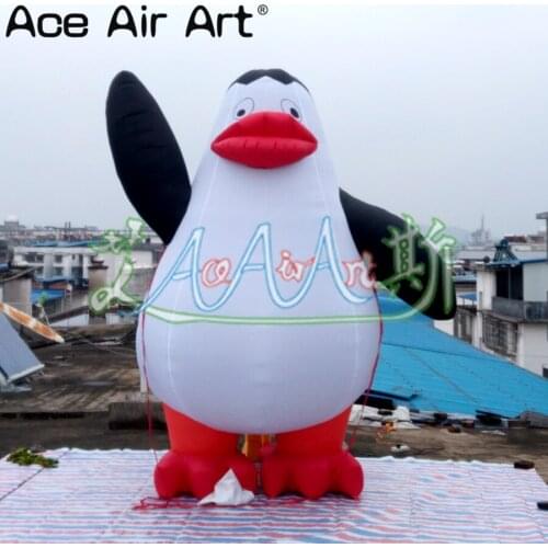 Cute giant inflatable penguin cartoon replica model with hello style standing outside for advertising/zoo display