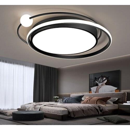 Minimalist Luster Black Gold Round LED Ceiling Lamp for Bedroom Living Study Room Restaurant Home Indoor Creative Light Fixture