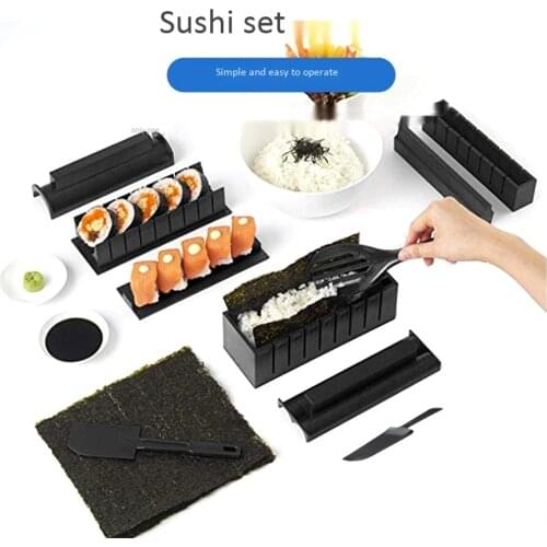 Sushi Maker 10 Pieces Kit Plastic Sushi Set of Tools Kitchen Tools/Sushi Set/Sushi Mold/Rice Ball Cake Roll Mold