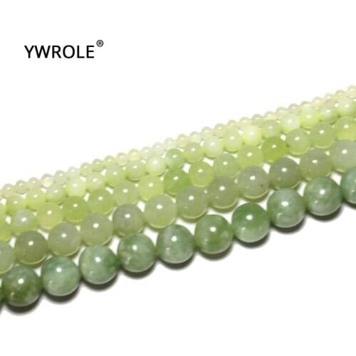 Natural Round Green Jades Loose Stone Round Beads For Jewelry Making DIY Bracelet Necklace 4/6/8/10/12 mm Strand 15'' Wholesale