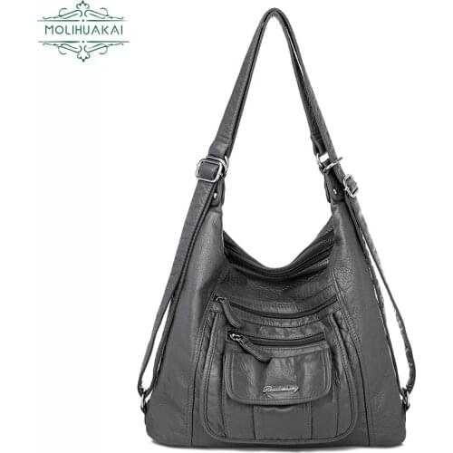 2021 New Multifunctional Lady Backpack Simple High Quality PU Leather Shoulder Bag Fashionable And Elegant Lady Travel Backpack