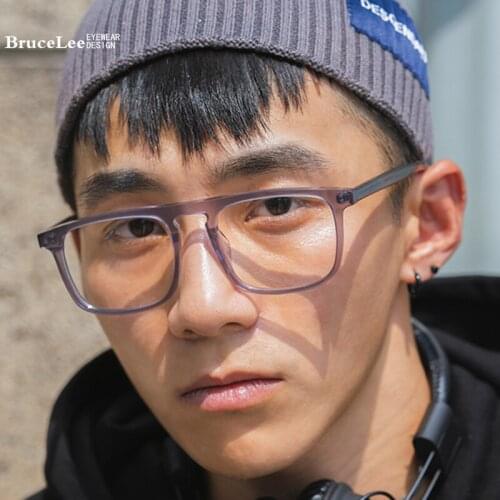 New Acetate Optical Glasses Frames for Men Retro Vintage Square Eyeglass Nerd Women Transparent Prescription spectacle Eyewear