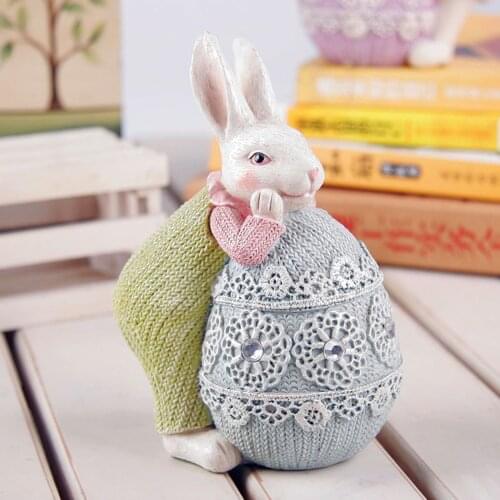 Easter Simulation Bunny Home Garden Bunny Decoration Creative Straw Bunny Ornament Simulated Rabbit Decor Garden Decoration