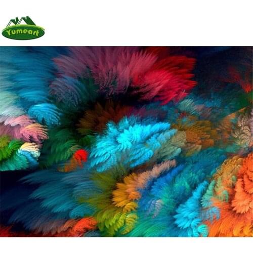 Rainbow Colorful Colors Splash Diamond Painting Diy Abstract Landscape Cross Stitch Embroidery Diamond Mosaic Crystal Drill Gift