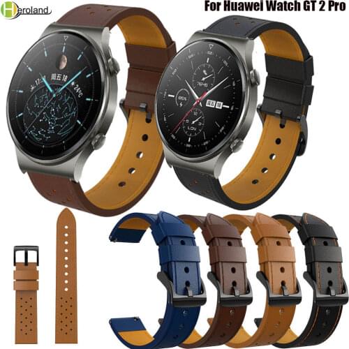 Genuine Leather Watchband For Huawei watch gt 2 pro strap smart wristband Bracelet For Samsung Galaxy Watch 3 45mm Accessories