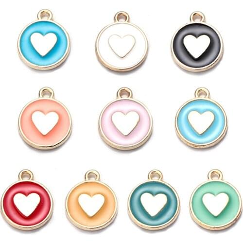 SAUVOO 14.5X11.5mm Metal Love Heart Pendant Charm For Women Handmade Necklace Earring Jewelry Accessories Making Findings