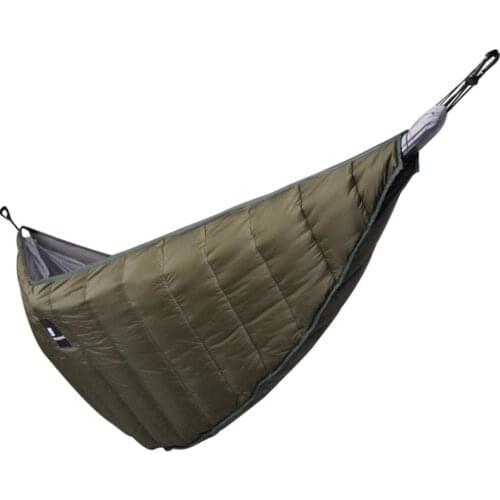 Hammock Sleeping Bag Thickened Windproof Warm Cotton Tear-resistant Camping Mat For Winter Outdoor Activities Home Army Green