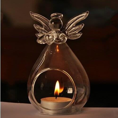Angel Candlestick Wedding Candle Holder Restaurant Ornament Decoration Transparent Heat-resistant Glass Candlestick
