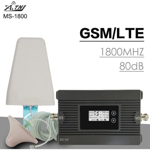 Mobile Signal Amplifier 4G DCS LTE 1800 MHz Mobile Network Booster 80dB Gain GSM 2G Repeater 4G LTE Internet Cellular Band 3 Set