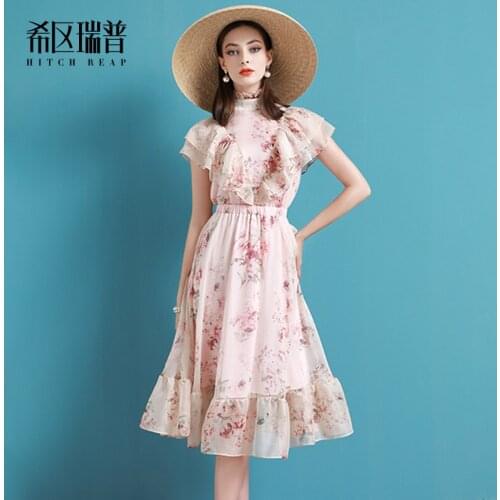 High End Niche Design Chiffon Dress French Floral Dress WomenS New Style Of 2021