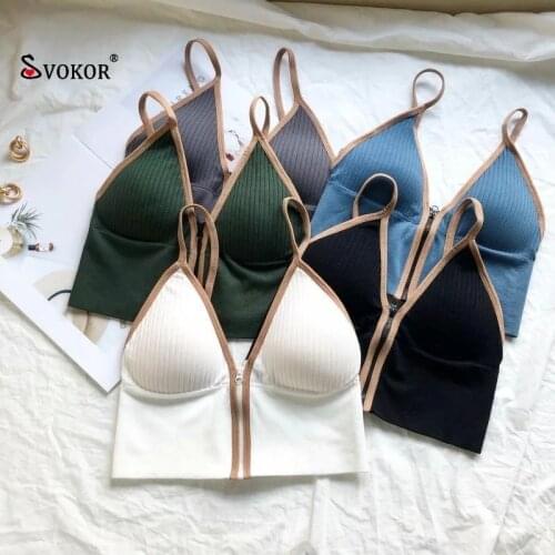 SVOKOR Zipper Crop Tops Women Sexy Lingerie Backless Tube Underwear Camis Top Brassiere Female Tank 2021