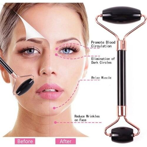 1pcs Double Head Facial Massage Jade Roller Face Body Head Neck Nature Beauty Device Jade Roller Massage Beauty Device