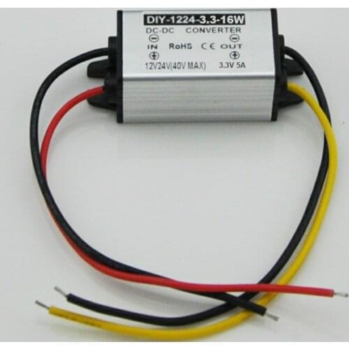 DC-DC Converter 12V24V(5.5V-40V) Step Down 3.3V 5A 16W Buck Module Car Power Adapter Voltage Regulator Waterproof 10PCS