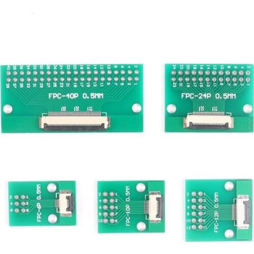 10pcs FPC/FFC flexible cable adapter board 0.5MM 6P/8/10/12/20/24/26-40P turn in-line 2.54