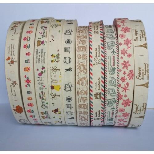 10Yards 20mm 10 style ribbon mix Cartoon Series Printed 100% Cotton ribbon,DIY handmade materials accessories