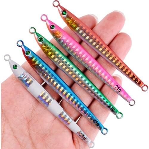 5pcs/lot Super Slim long Metal Casting Jig 7g 10g 14g 17g 21g Shore Cast Jigging Spoon Fishing Lure Jigs Artificial Bait Tackle