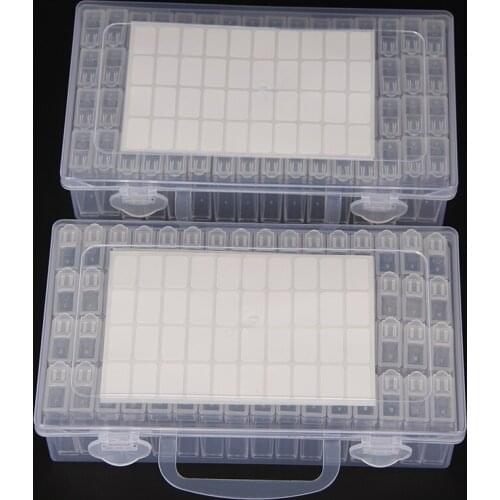 64 Slots Diamond Painting Tools Storage Box Rhinestone Container Stone diamond Embroidery Case Jewelry Drill Organizer