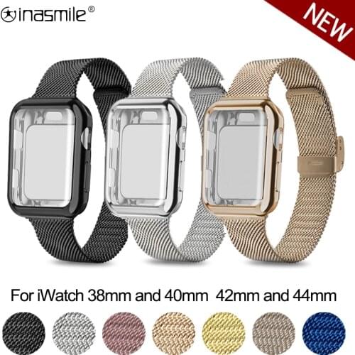 Accessories Bracelet and TPU case Screen Protector Case for iWatch 5 4 38MM 40MM Metal Strap for Apple Watch 5 4 3 2 1 42MM 44MM