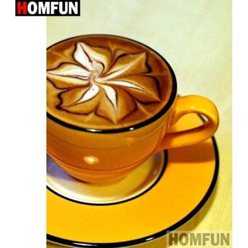HOMFUN Full Square/Round Drill 5D DIY Diamond Painting "Coffee cup" Embroidery Cross Stitch 3D Home Decor Gift A12012