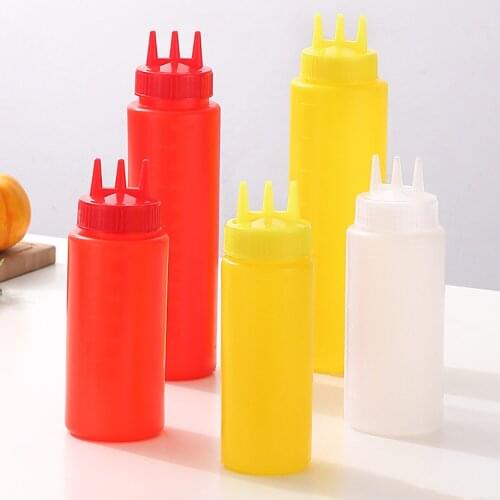 Sauce Condiment Bottle PE Three Hole Spice Ketchup Salad Seasoning Canister Set Kitchen Gadgets New