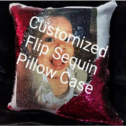 Selfie Customized Sequins Throw Pillow Case Decorative Cushion Cover