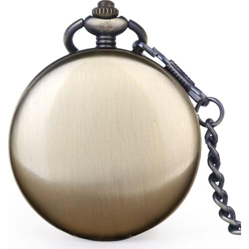 Antique Polish Smooth Quartz Pocket Watches Fob chain Retro Necklace Pendant Gift FOB Pocket watch Clock Relogio De Bolso